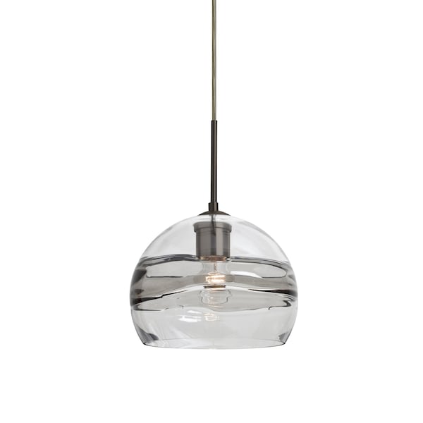 Besa Lighting Spirit 8 Cord Pendant, Clear/Smoke, Bronze, 1x60W Incandescent 1JT-SPIR8SC-BR - main